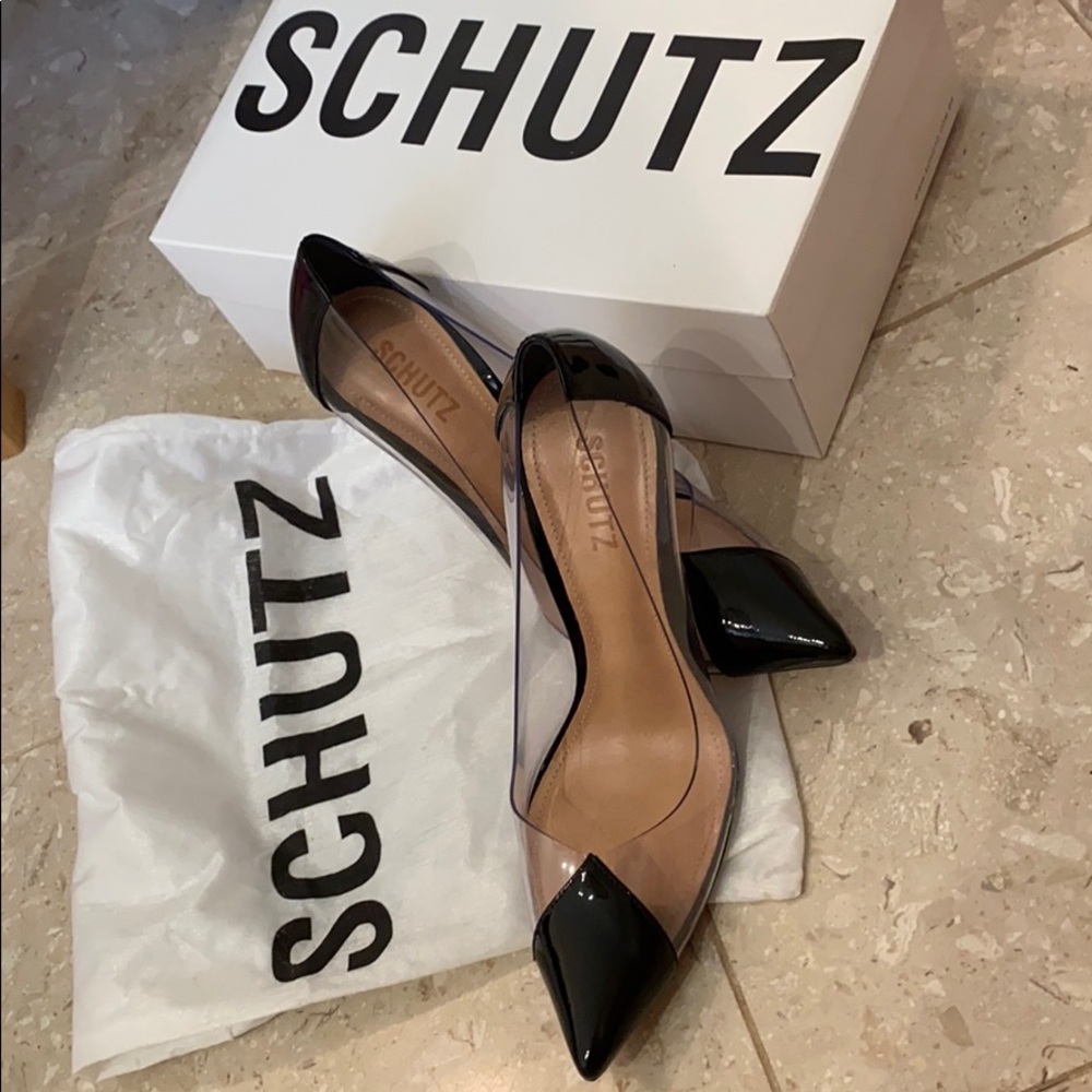 schutz patent leather boots